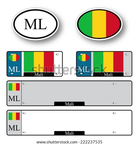 mali auto set against white background, abstract vector art illustration, image contains transparency
