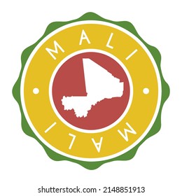Mali Badge Map Vector Seal Vector Sign. National Symbol Country Stamp Design Icon Label. 