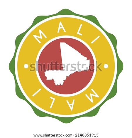 Mali Badge Map Vector Seal Vector Sign. National Symbol Country Stamp Design Icon Label. 