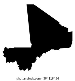 Mali black map on white background vector