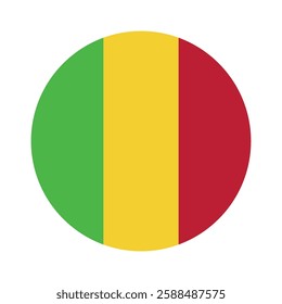 Mali
Circular Waving Circle Flag Icon Symbol Nation Country World