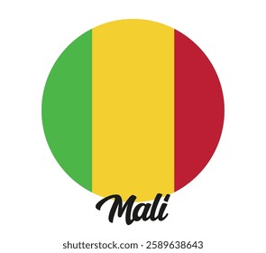 Mali country flag in circle vector illustration