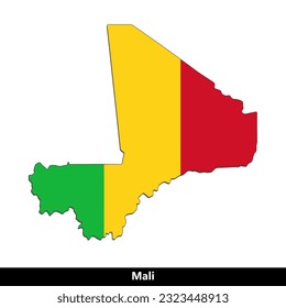 País de Mali - Mapa de bandera