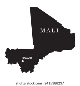 Mali country map vector illustration simple design