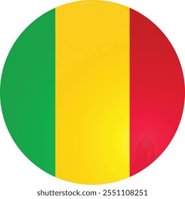 Mali Country Round Flag Vektor