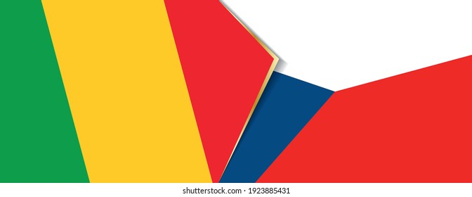 Banderas de Malí y la República Checa, dos banderas vectoriales símbolo de relación o enfrentamiento.
