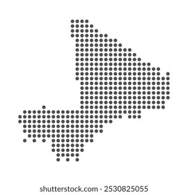 Mali - Dotted Map. Map formed by Dots. Vector Illustration