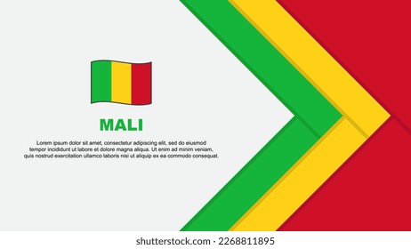 Mali Flag Abstrakte Hintergrunddesign-Vorlage. Mali Independence Day Banner Cartoon Vektorgrafik. Mali-Cartoon
