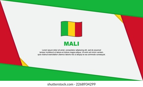 Plantilla de diseño de fondo de resumen de marca de Mali. Ilustración del vector de caricaturas del Día de la Independencia de Mali. Día de la Independencia de Mali