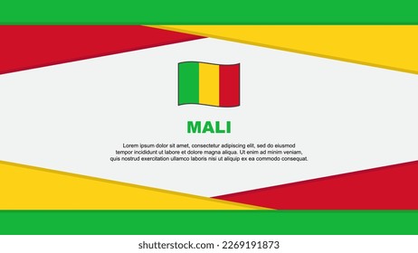Plantilla de diseño de fondo de resumen de marca de Mali. Ilustración del vector de caricaturas del Día de la Independencia de Mali. Vector de Mali