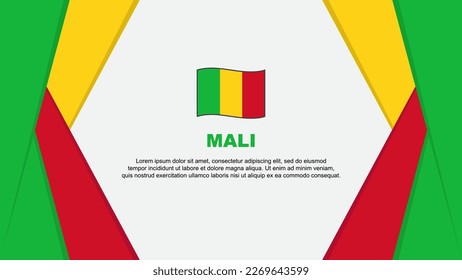 Plantilla de diseño de fondo de resumen de marca de Mali. Ilustración del vector de caricaturas del Día de la Independencia de Mali. Antecedentes de Mali