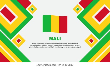 Plantilla de diseño de fondo de resumen de marca de Mali. Ilustración de vectores de papel tapiz del Día de la Independencia de Mali. Caricatura de Mali