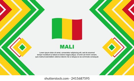 Plantilla de diseño de fondo de resumen de marca de Mali. Ilustración de vectores de papel tapiz del Día de la Independencia de Mali. Diseño de Mali