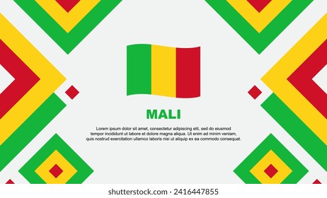 Plantilla de diseño de fondo de resumen de marca de Mali. Ilustración de vectores de papel tapiz del Día de la Independencia de Mali. Plantilla de Mali