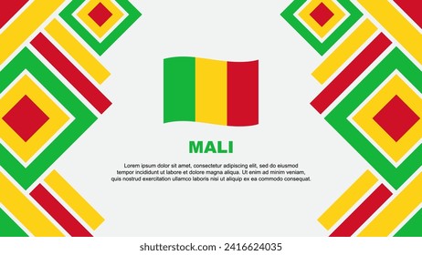 Mali Flag Abstract Background Design Template. Mali Independence Day Banner Wallpaper Vector Illustration. Mali