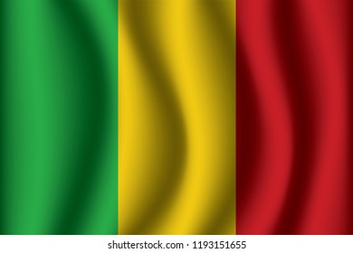 Mali flag background with cloth texture. Mali Flag  vector illustration eps10.