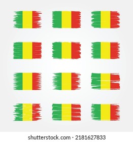 Mali Flag Brush Collection. National Flag