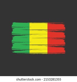 Mali Flag Brush. National Flag