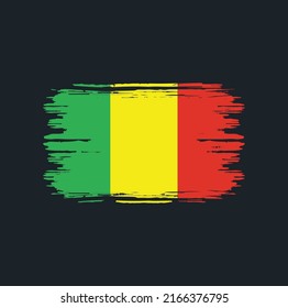 Mali Flag Brush. National Flag