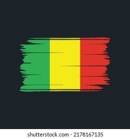 Mali Flag Brush. National Flag