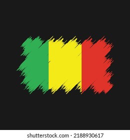 Mali Flag Brush. National Flag