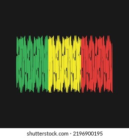Mali Flag Brush. National Flag