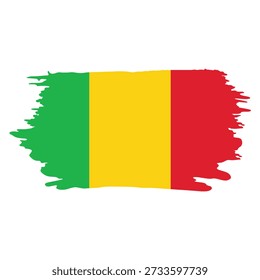 Mali Flag Brush Stroke Mali Flag Vector