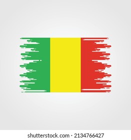 Mali Flag Brush Strokes. National Flag