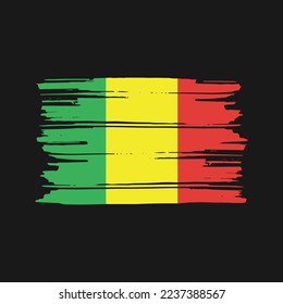 Mali Flag Brush Vector Illustration