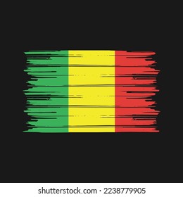 Ilustración del vector del pincel de bandera de Mali