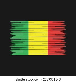 Mali Flag Brush Vector Illustration