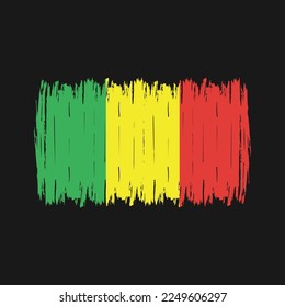 Ilustración del vector del pincel de bandera de Mali