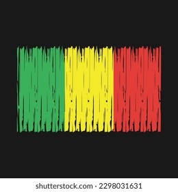Mali Flag Brush Vector Illustration