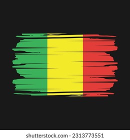 Mali Flag Brush Vector Illustration
