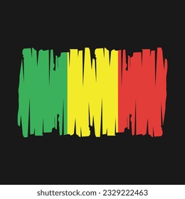 Mali Flag Brush Vector Illustration