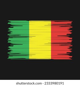 Mali Flag Brush Vector Illustration