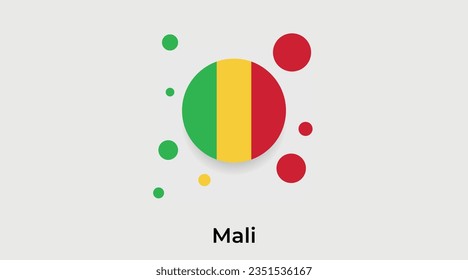 Mali flag bubble circle round shape icon colorful vector illustration
