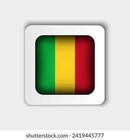 Mali Flag Button Flat Design