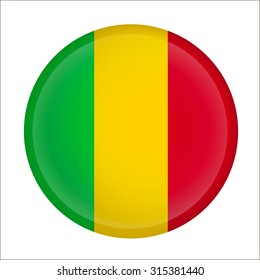 mali flag button on white