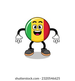 mali flag cartoon with surprised gesture , character design
