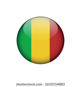 Mali Flag Circle Button Vector Template