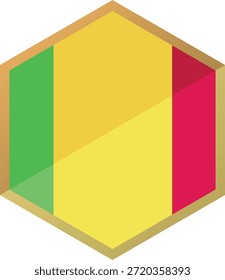 Diseño plano del icono del cubo de la bandera de Mali