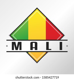 Mali Flag Emblema. Vector Design National. Illustration Country Symbol. Insignia Banner Logo.