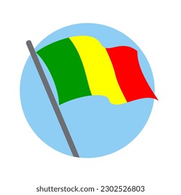 Bandera de Mali ondeando. Imagen del vector