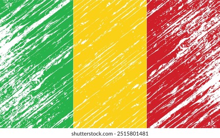 mali flag grunge background texture vector design illustration