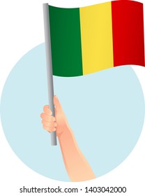 Mali flag in hand icon