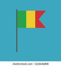 Mali flag icon in flat design. Independence day or National day holiday concept.