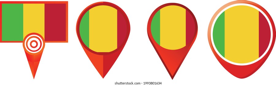 Mali flag icon . web icon set . icons collection. Simple vector illustration.