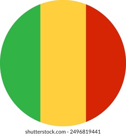 Mali flag illustrator country flags round symbol nation 