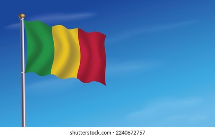 Mali Flag for Independence Day Background  Vector Illustration